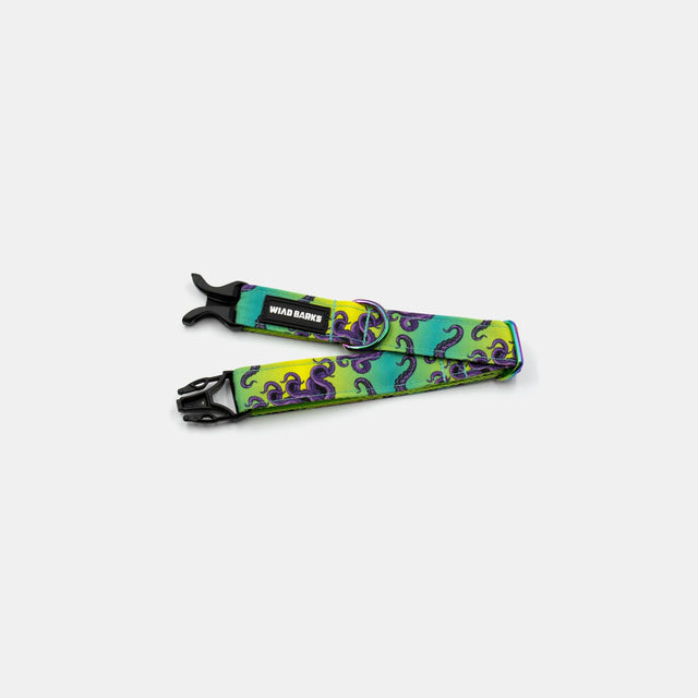 wild barks green octopus dog collar