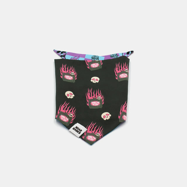 wild barks old school skulls dog bandana