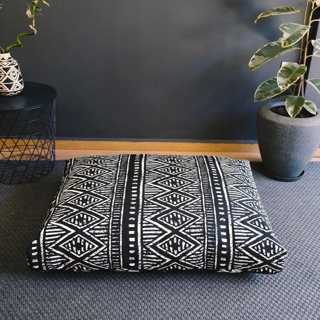 wild barks black boho dog bed