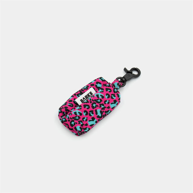 wild barks fuchsia leopard poop bag holder