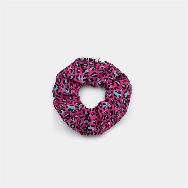 wild barks fuchsia leopard scrunchy