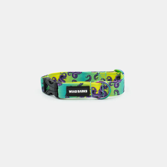 wild barks green octopus dog collar