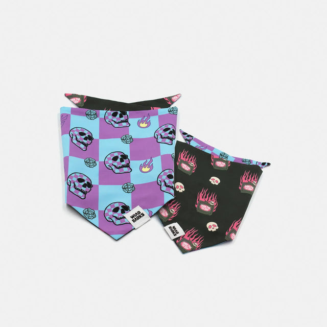 wild barks old school skulls dog bandana